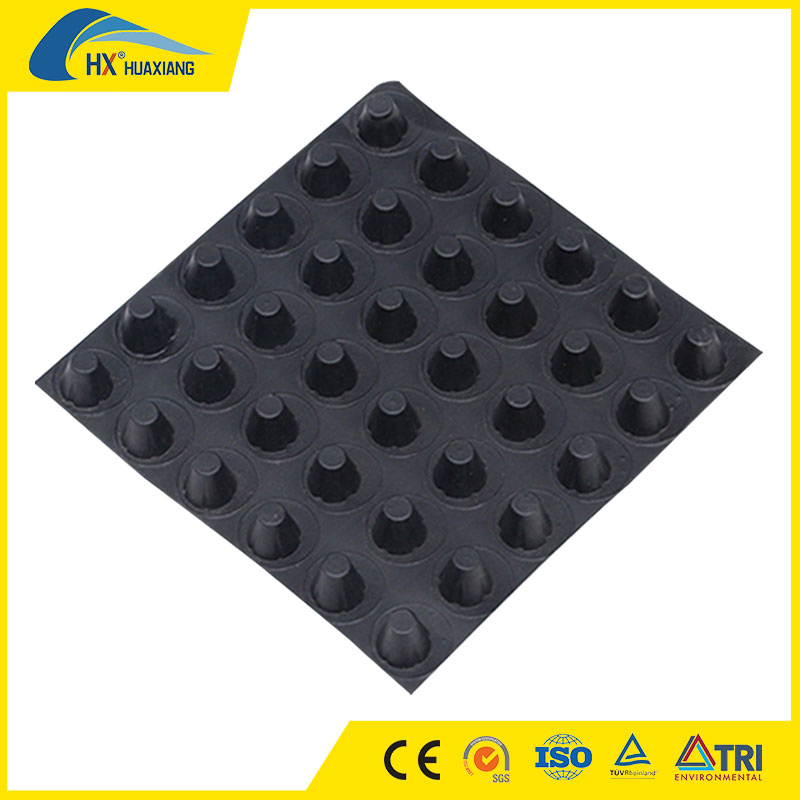 China Huaxiang Dimpled Drainage Board Sheet Hot Sale Best Price HDPE Plastic Water Impounding Waterproof for Roof Garden Drainage Board