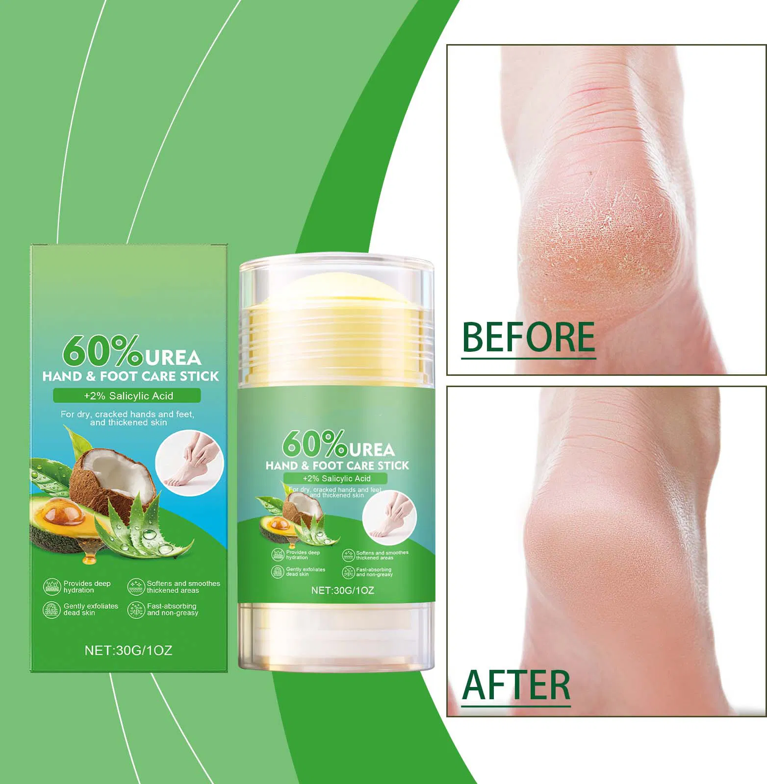 Organic 40g Hand and Foot Care Stick Softens Soothes Repairs Removes Dead Skin Hand and Foot Care Cream Stick