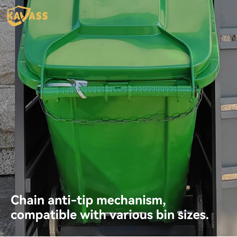 Kavass Rust-Resistant Bin Enclosure with Planting Bed for Outdoor Use