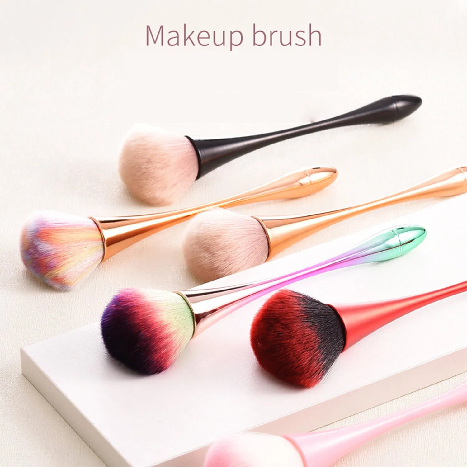 OEM Colorful Rainbow Long Handle Nail Removal Cleaning Tools Dust Brush