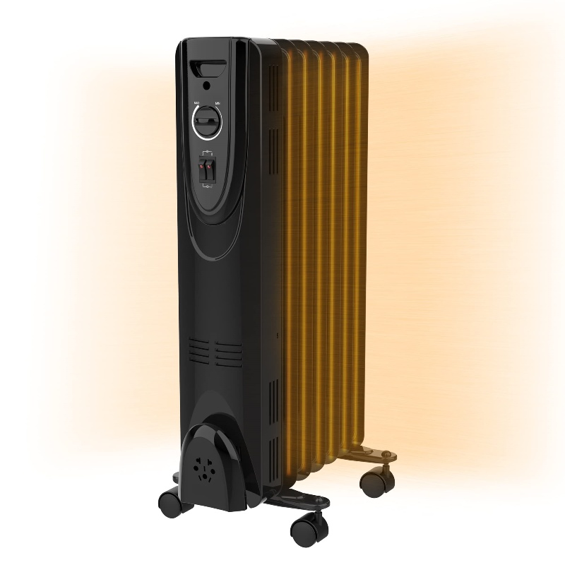 Black Color Heater Over Heating Protection Oil Filled Radiator with Wheels