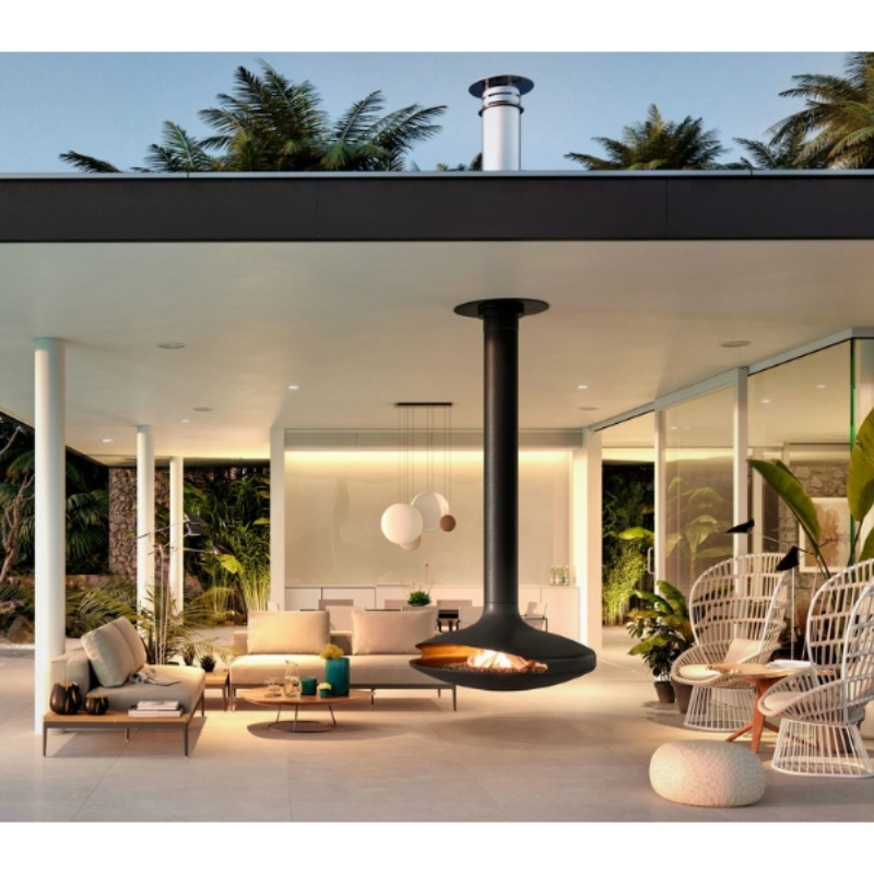 Hot Sall Electric Charcoal Suspended Fireplace Black Smokeless Revolving Corten Steel Fireplace