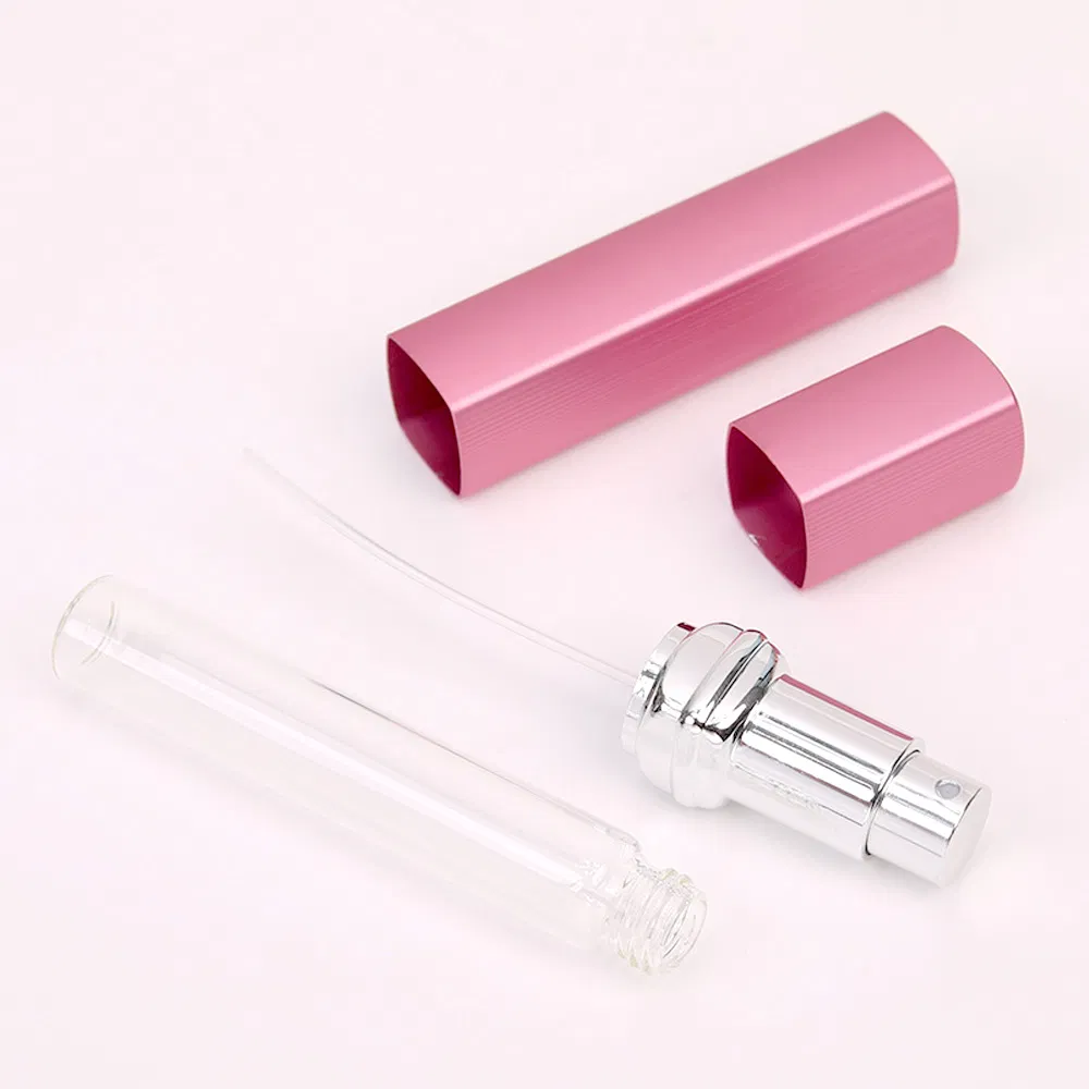 Square Design 12ml Empty Bottle Refillable Glass Perfume Cologne Aluminum Atomizer Bottles with Spray Applicator