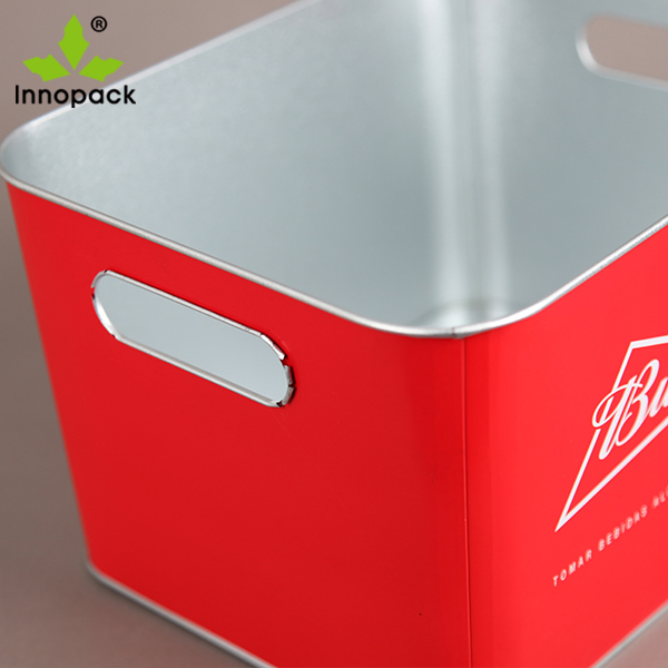 10L Metal Tin Ice Bucket with Handle for Party/Bar