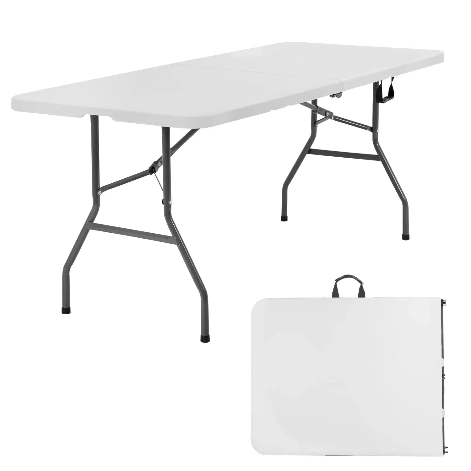 6FT 180cm HDPE Table with Durable Plastic for Outdoor Camping Hiking Picnics