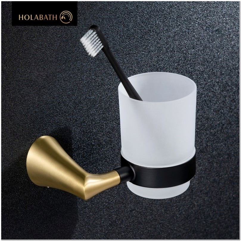 Stainless Steel Toothbrush Cup Tumbler Holder Set with Angled Drainage Grooves