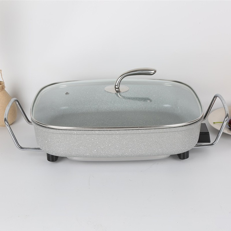 Big Size Home Smokeless Multi-Function Hot Pot Non-Stick Electric Rectangular Skillet Pan
