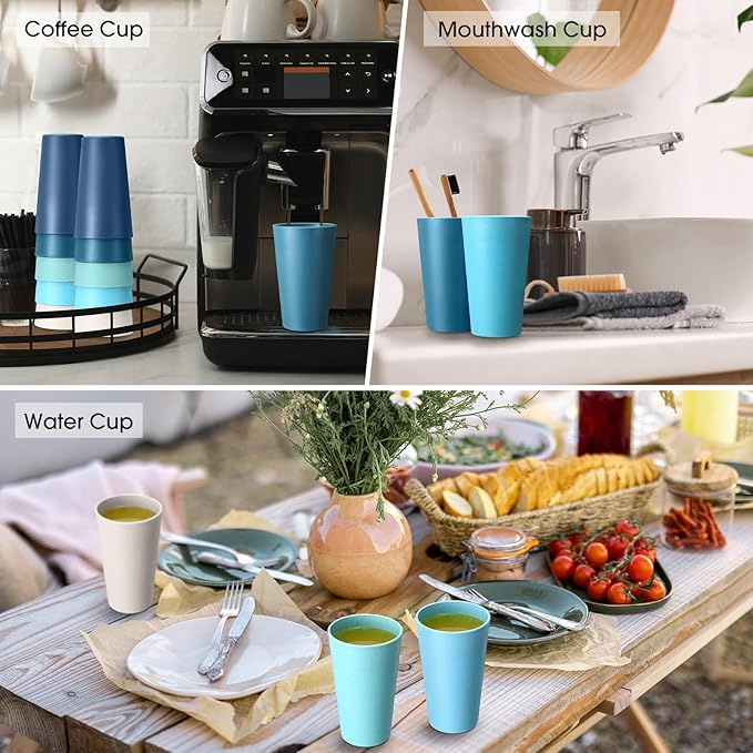 Эко-чашки из пшеничной соломы, 20 унций, набор 4 шт.