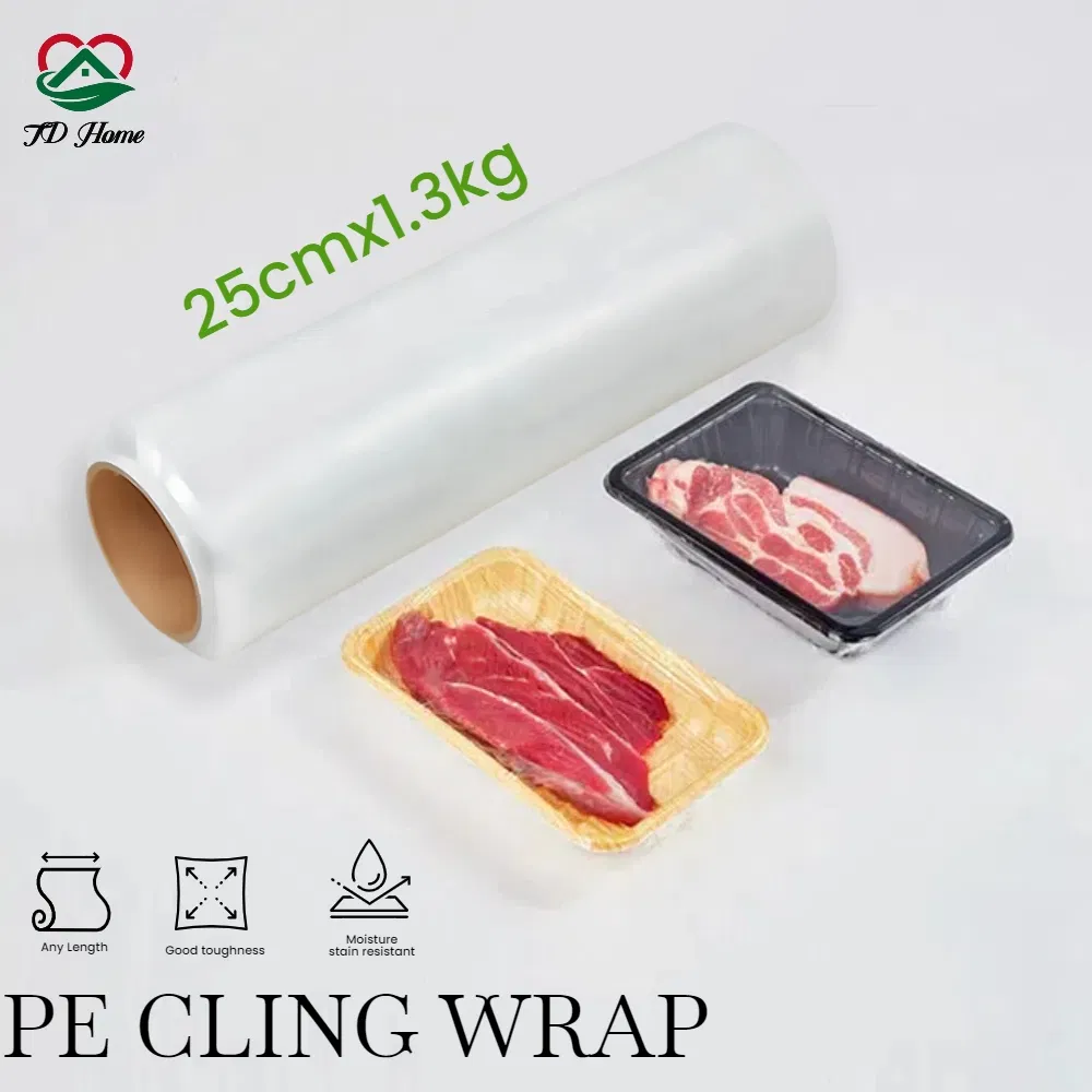 Transparent PE Food Grade Cling Film for Food Household Supermarket 25cm