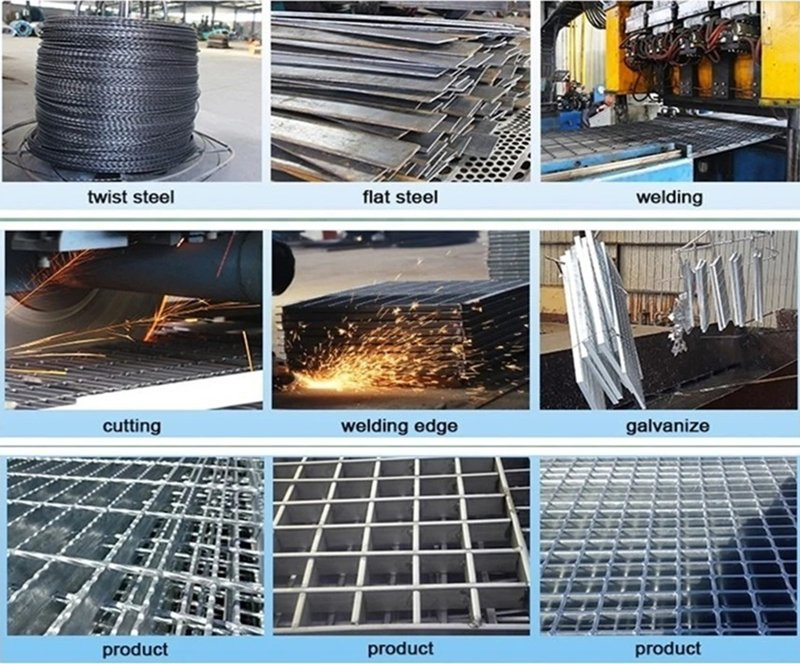 Serrated Type Grating Bar Metal Building Materials Galvanized Ms Drain Car Park Drainage Steel Grating for Construction