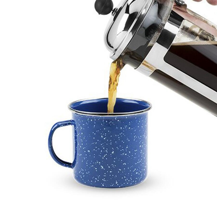 Enamel Camping Coffee Mug 12oz with Handle for Travel Kitchen Office