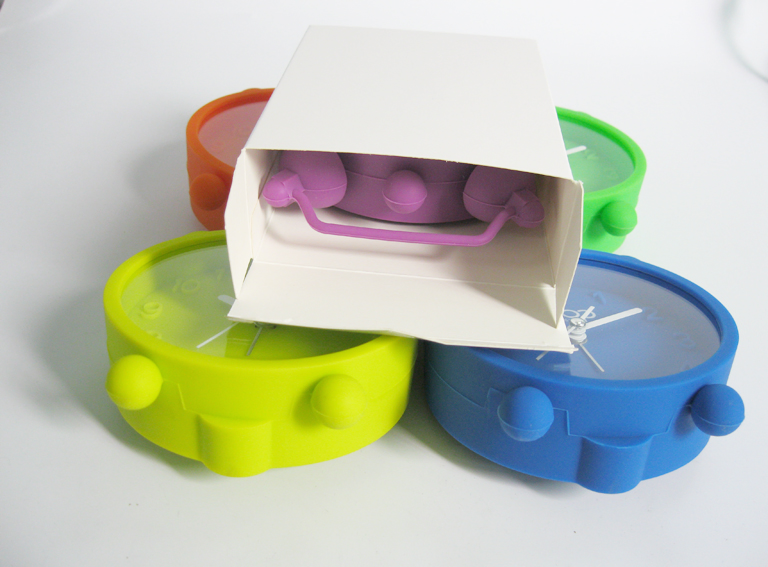 Creative Lovely Penguin Shape Logo Printed Silicone Desk Alarm Clocks