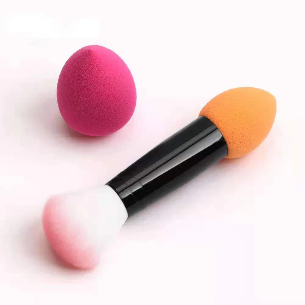 Wholesale China Factory Customized Makeup Brush Double Head 2 Sides Facial Beauty Tools Foundation Powder Eye Shadow Makeup Brush and Sponge Set