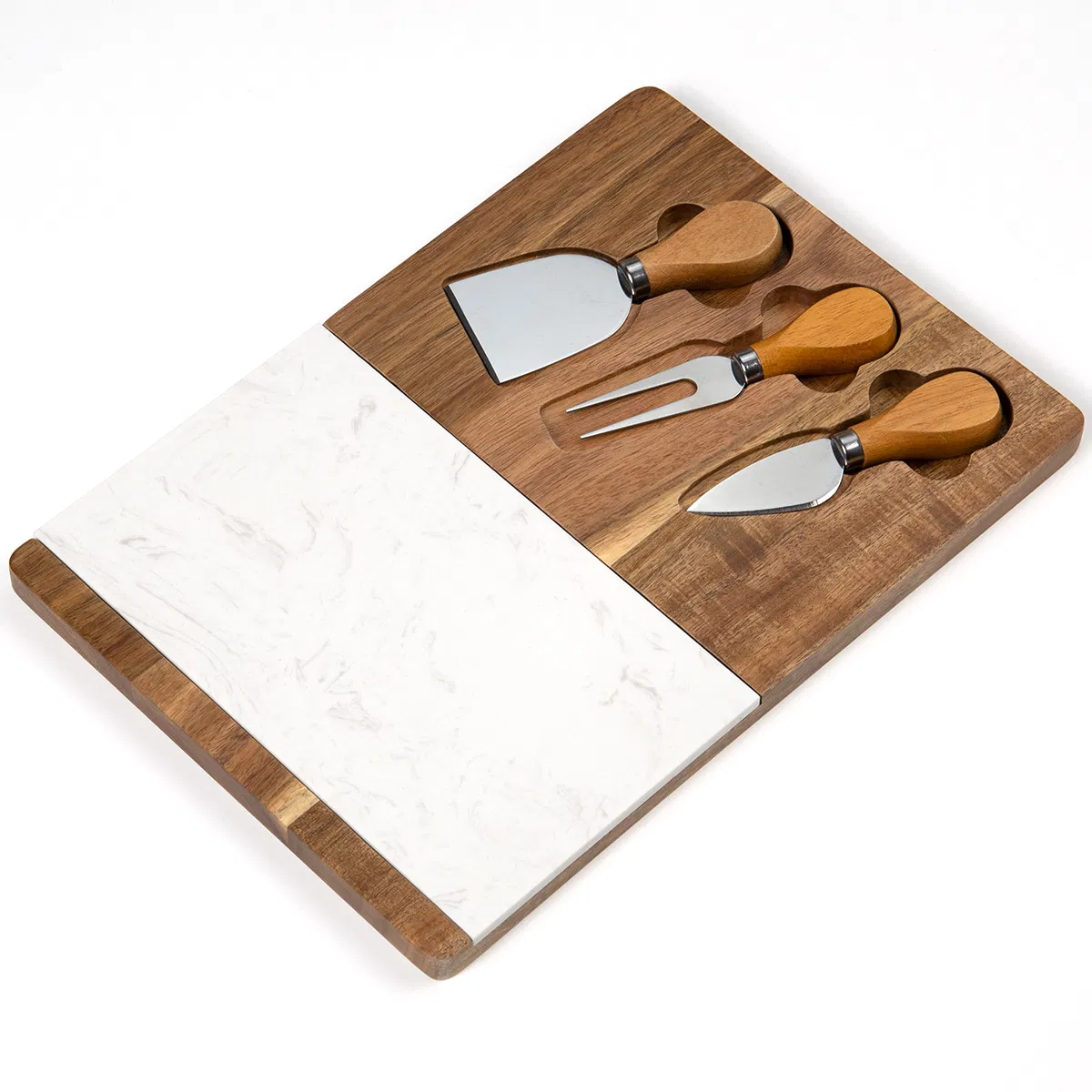 Набор ножей для сыра из нержавеющей стали с доской
