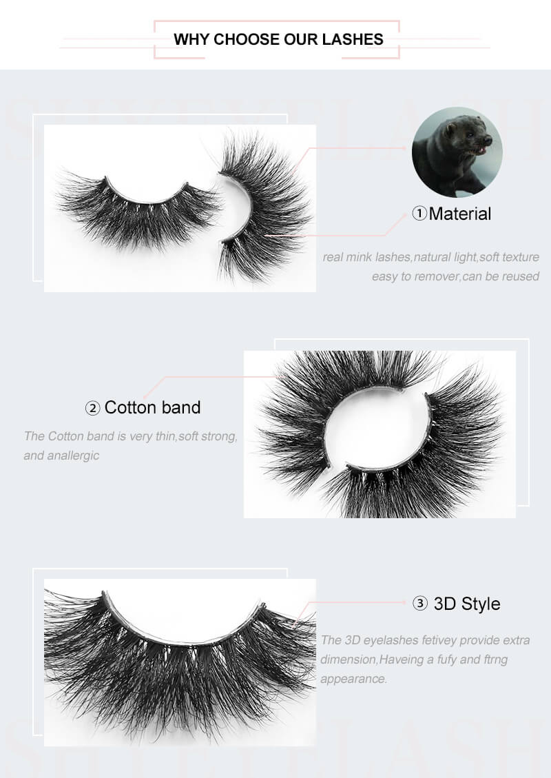 Natural Wholesale Private Label Black Cotton Band False Eye Lashes