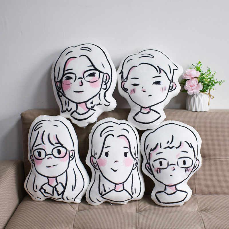 Home Design Soft Boyfriend Face Shape Pillow Case Body Cushions Cover Custom