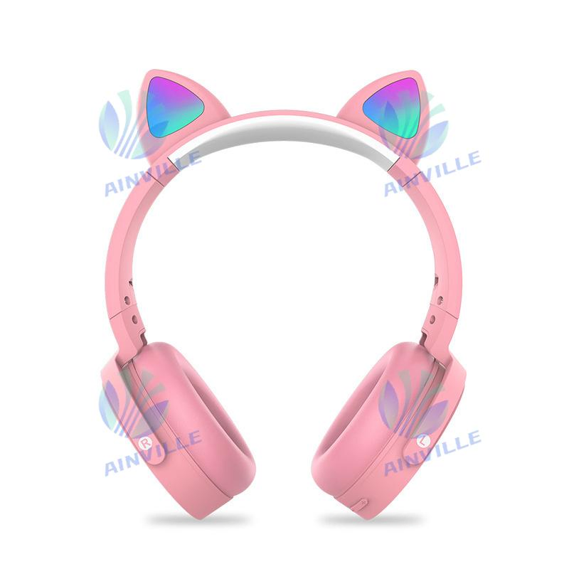 OEM Custom Bluetooth Headphone Headphone with Bubble Pressure Reduction 950 Cat Ear Luminous Wireless Headphone Factory Direct