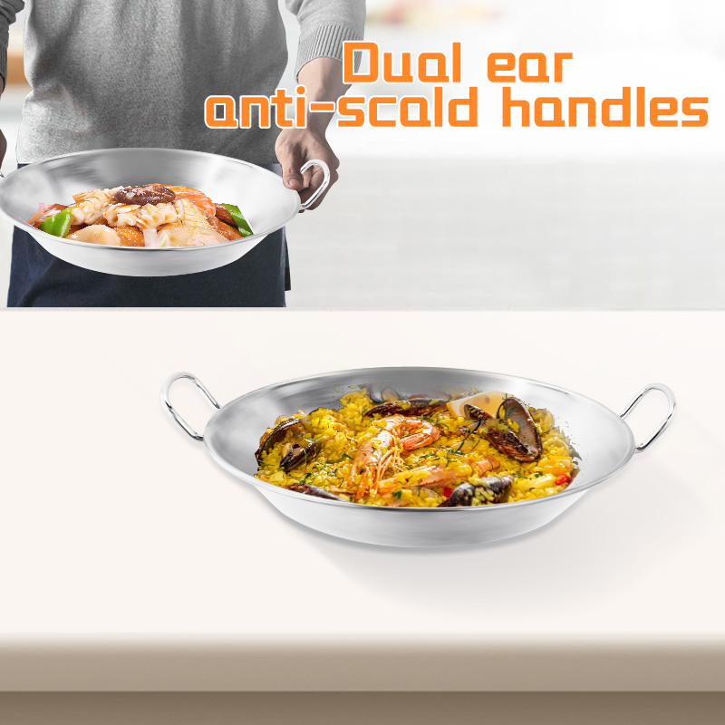 Daosheng Cost-Effective Outdoor Cooking BBQ Stainless Steel Composite Bottom Paella Pan