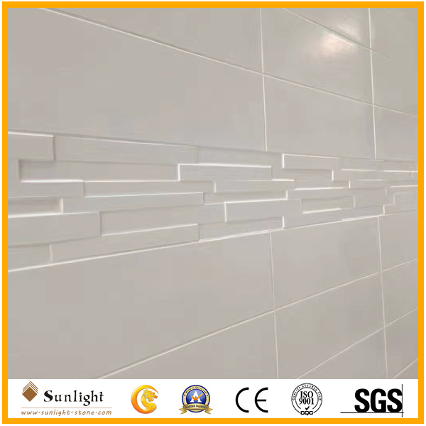 Glossy White Cultured Marble Tub Surround Panel for Apartment/Hotel