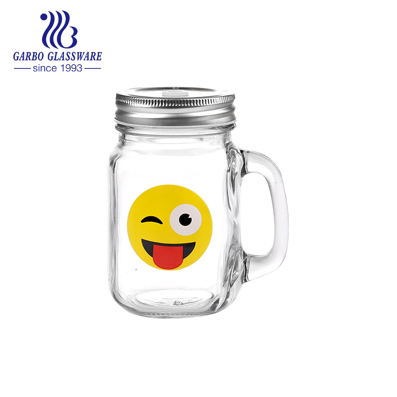 Стеклянная банка Mason Jar 450 мл с логотипом и крышкой