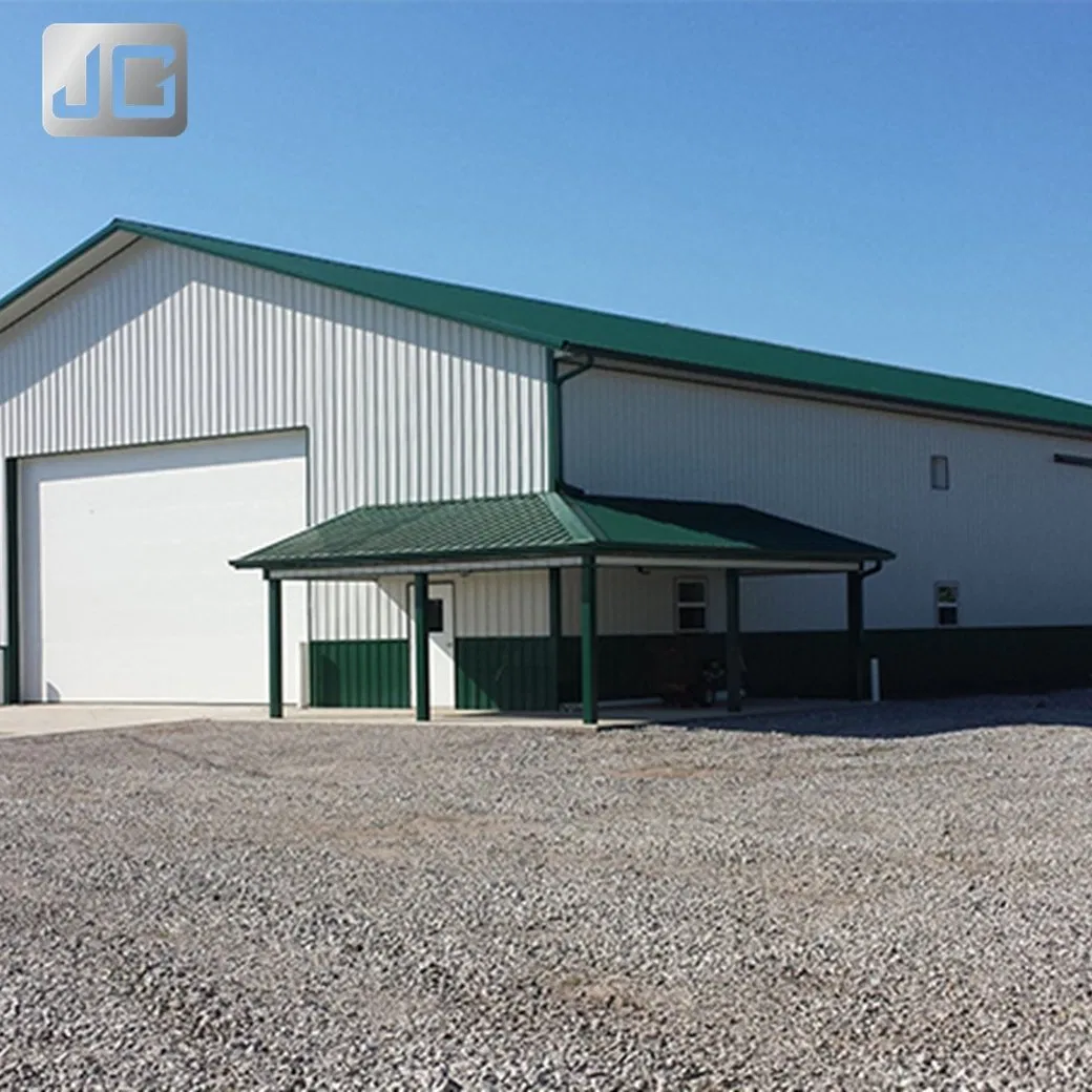 Gable Frame Steel Construction Industrial Metal Garage with H Section Column