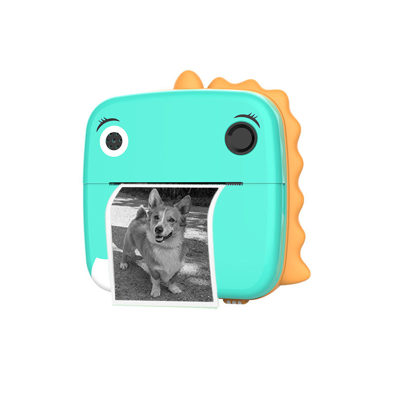 Kids Instant Print Camera with Thermal Printer 1080P Digital Video Recording Selfie Dinosaur Print Camera