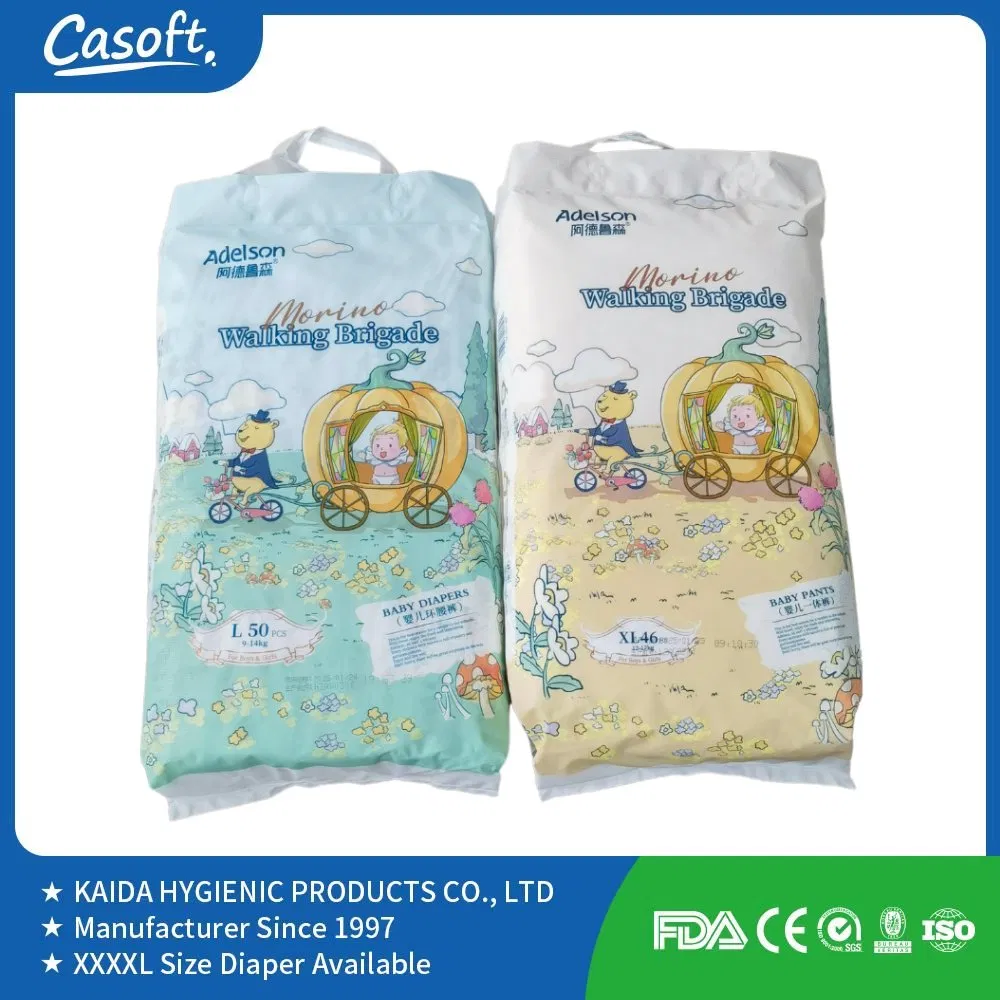 Casoft or Customized Brand Ultra Thin Pull up Diapers Magic Tape Breathable Film Nappy Disposable Infant Pant Nappy Manufacturer Baby Diapers