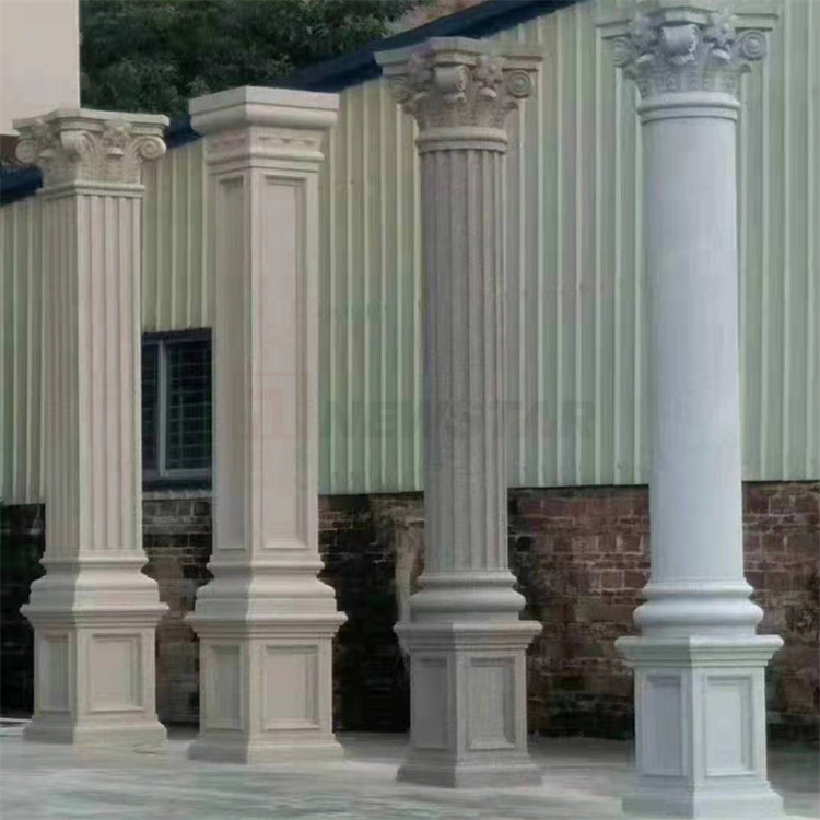 Custom Hotel Door Decor Arabescato Marble Stone Roman Pillar Building Material Natural Design Carving Column