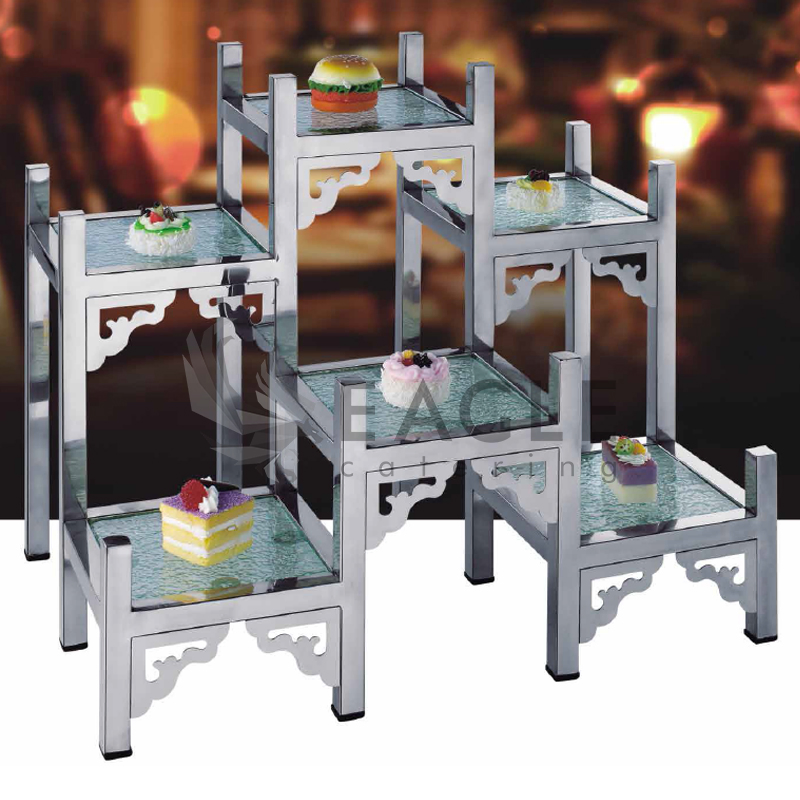 Stainless Steel Food Display Shelf Rack Riser