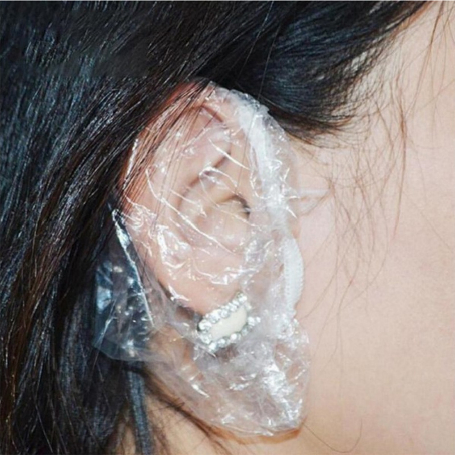 Disposable Salon Cap PE Plastic Earmuff Ear Covers