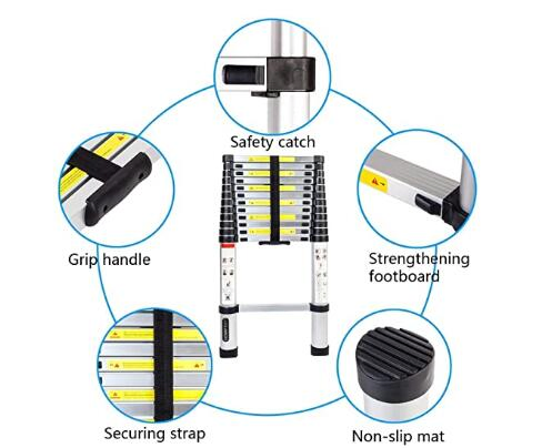 Aluminium Portable Telescopic Ladder with En131 Certificate