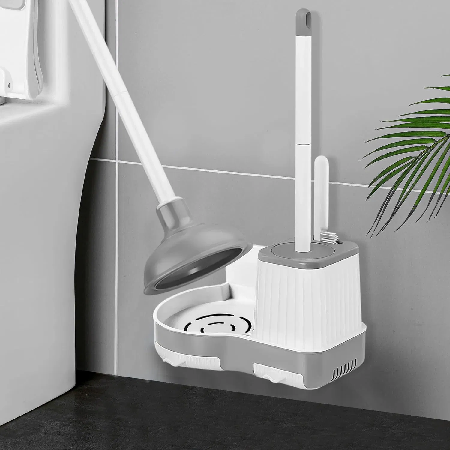 3-в-1 держатель для ёршика с вантузом и щёткой