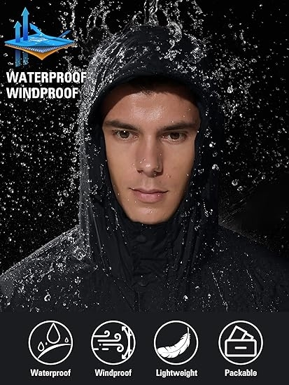 Customize Men's Waterproof Lightweight Long Raincoats for Outdoor Workwear