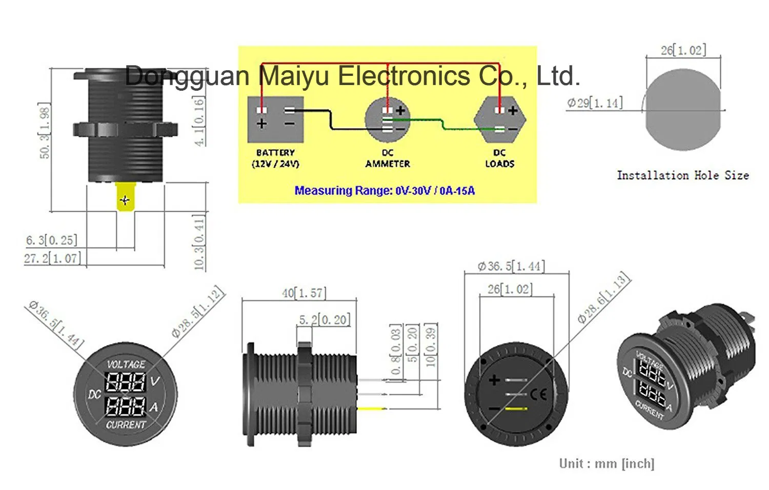 Цифровой тестер тока и напряжения для лодок, авто, мотоциклов