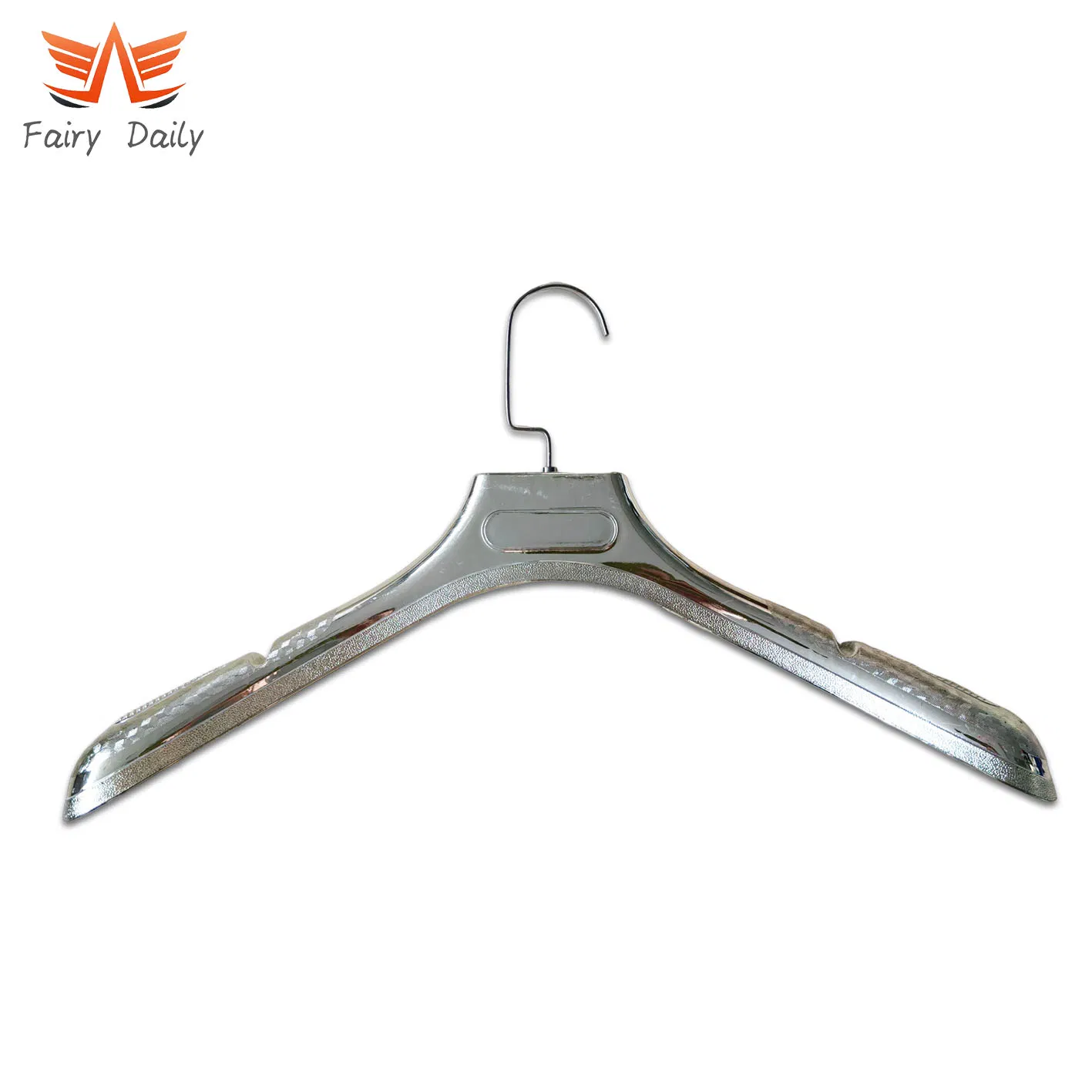 Electroplated Plastic Clothes Hangers Wide Shoulder Metal Chrome Luxury Hanger
