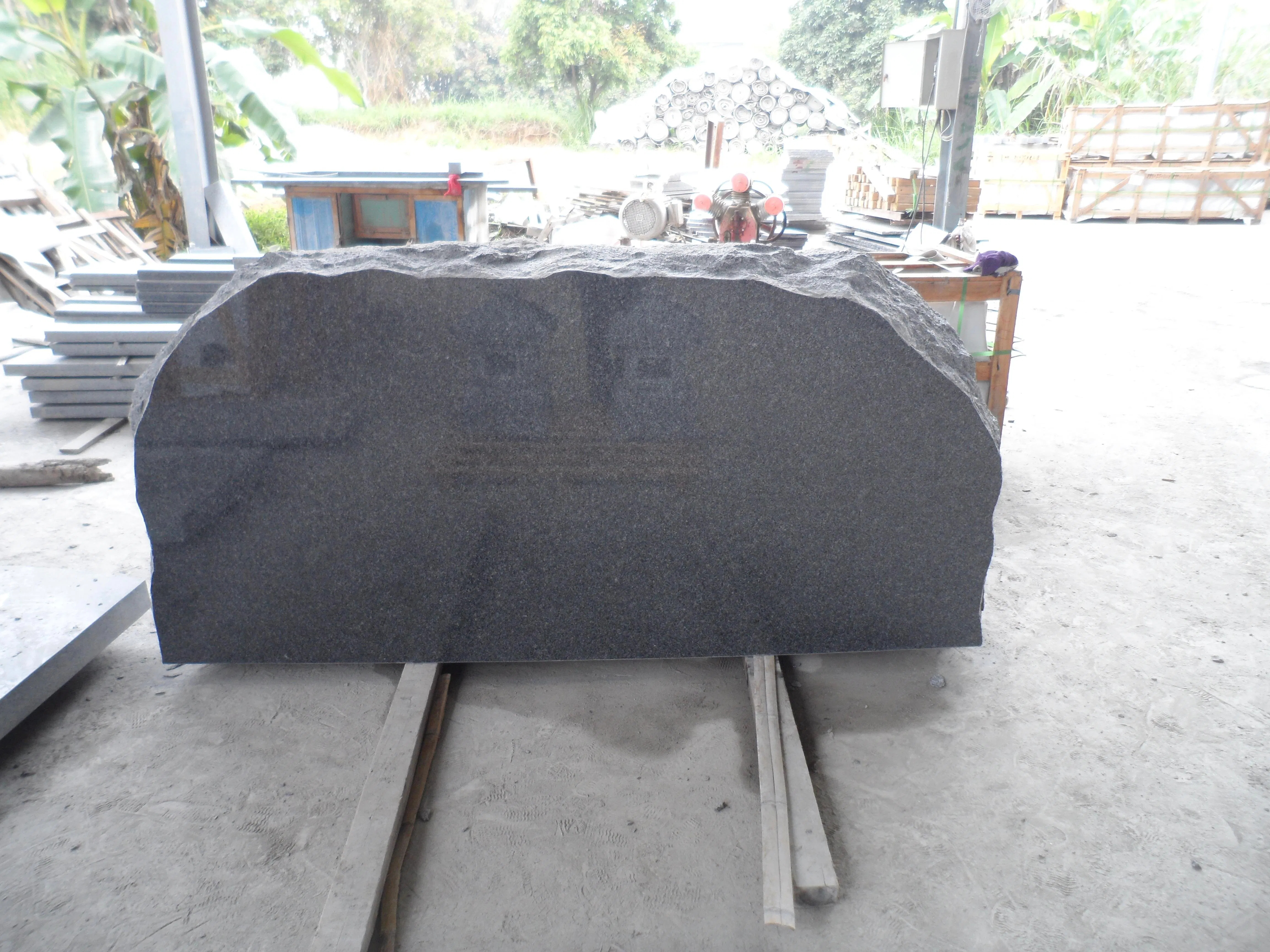 Russia Style Monument Black Granite Tombstone, Simple Type Headstone#