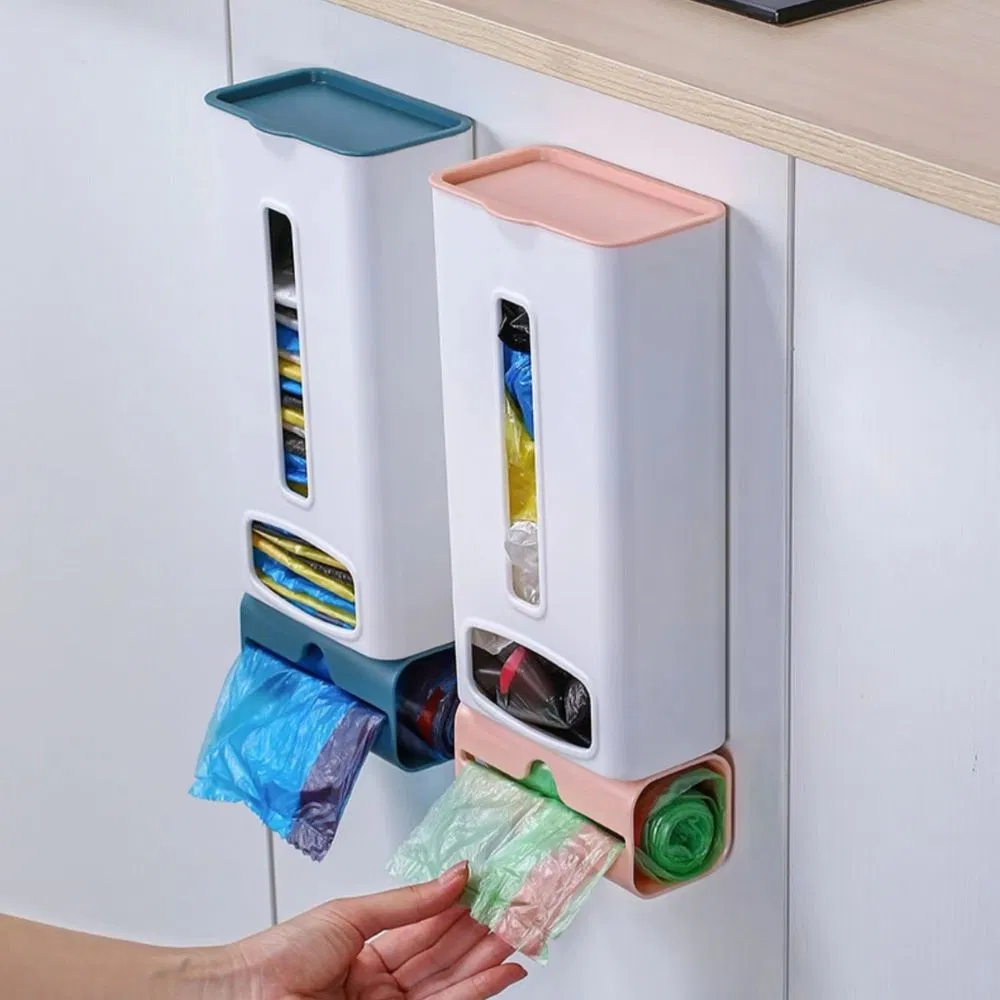 Wall Hanging Garbage Bag Storage Box Organizer for Kitchen and Bathroom Mi25632