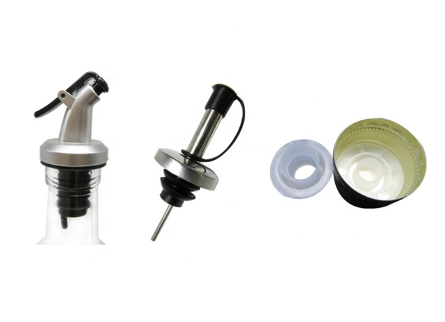 150ml Clear Glass Olive Oil Bottle Dispenser with Stainless Steel Pourer Spouts