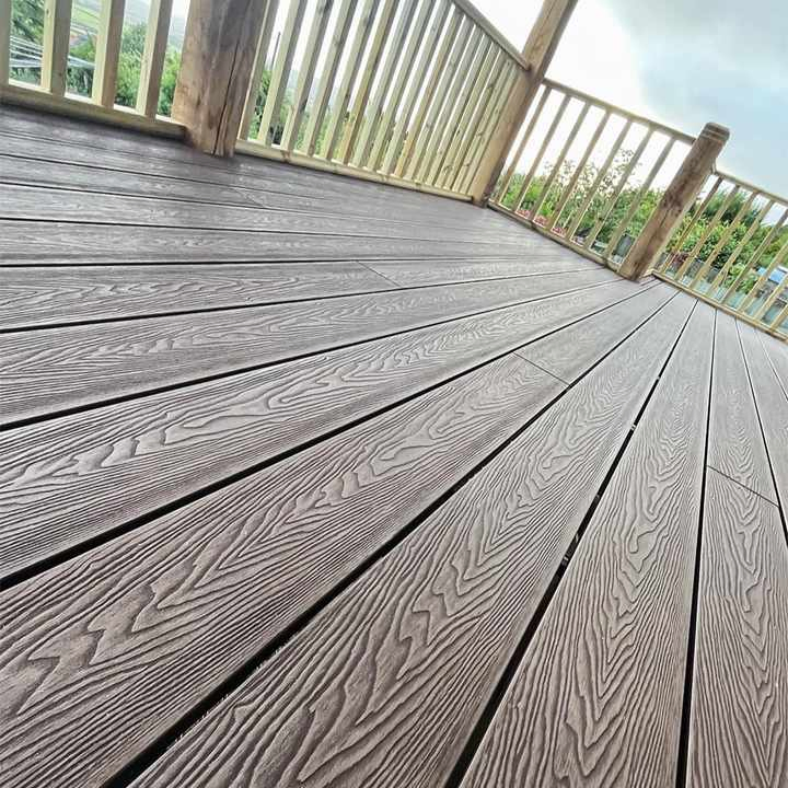 Hot Sales Wholesale Flooring Adjustable WPC Decking Wood Plastic Composite Brushed Wood Grain Outdoor Flooring