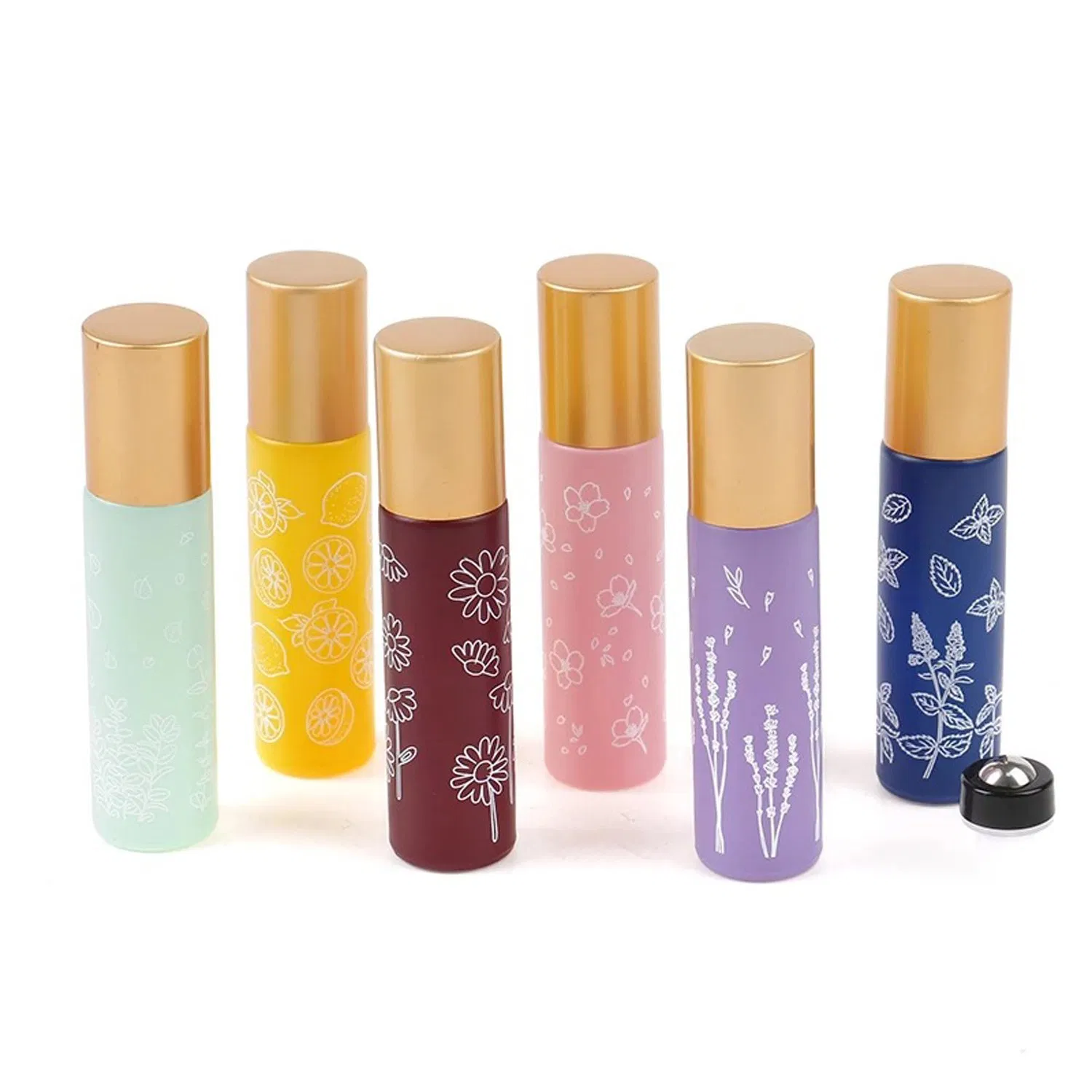 10ml Roll Portable Refillable Clear Perfume Sample Opener and Dropper Included Essential Oil Bottles with Stainless Steel Balls