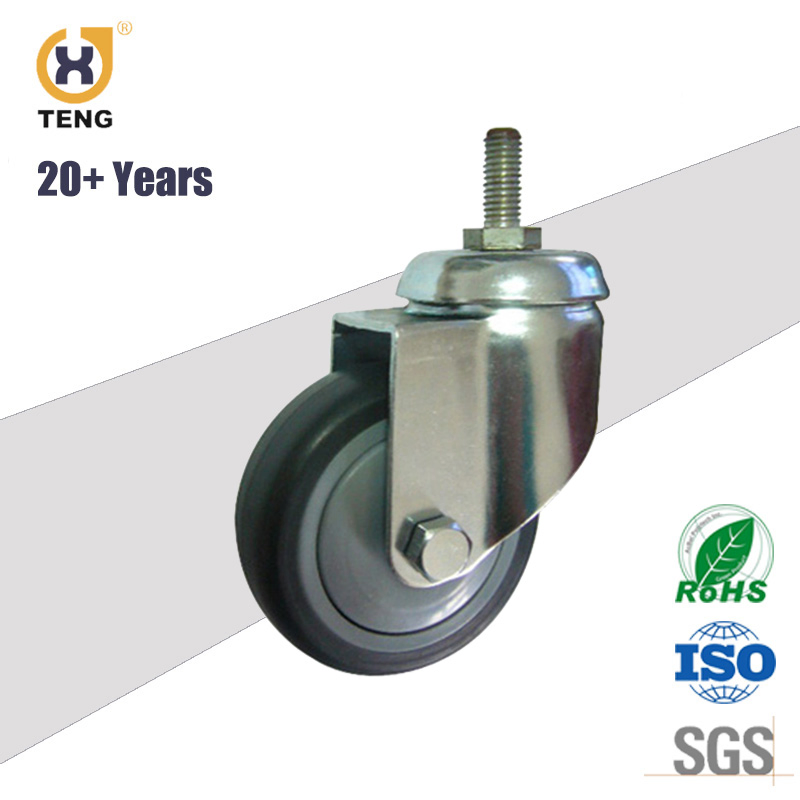 China Professional Manufacture 3inch Grip Stem Swivel Caster Wheels with Thermoplastic Rubber Wheel