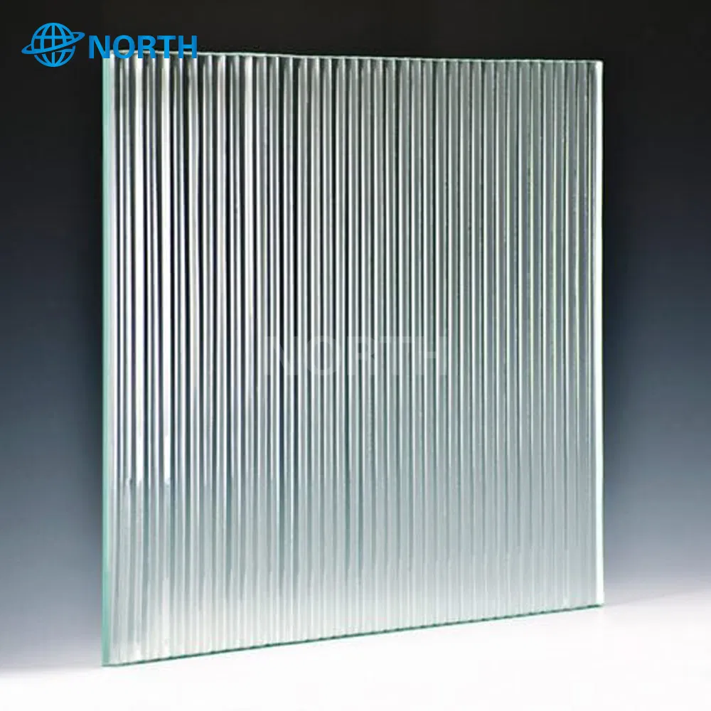 4mm 5mm 6mm 8mm Low Iron Toughened Obscure Glass Broad Reeded Patterned Glass for Bathroom