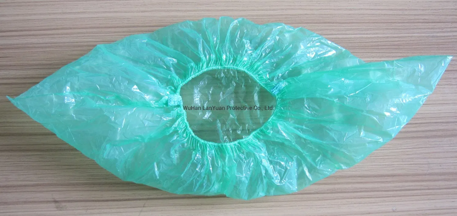 CPE Shoecover Dispenser Disposable PE Plastic Waterproof Shoe Cover with Green Golor