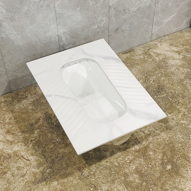 Rock Slab Marble Effect Grey Water Closet Squatting Pan Ceramic Squat Toilet