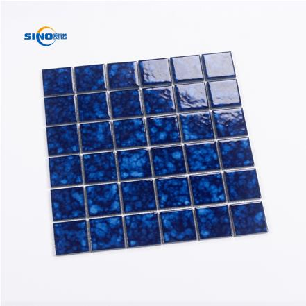Various Types Swimming Pool Mosaic Hot-Melting Glass Mosaic Porcelain Mosaic Iridescent or Crystal Blue Mosaic Tile