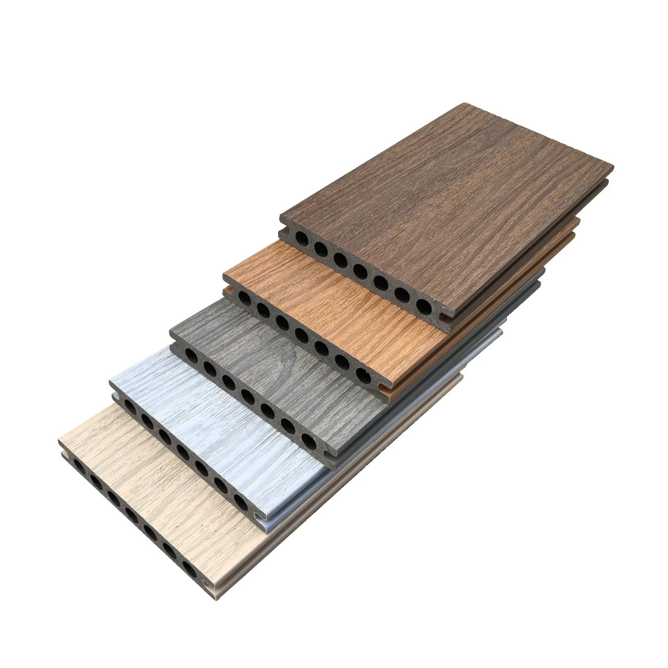 Co-Extruded WPC Decking Board Sanded Finish for Resort Poolside