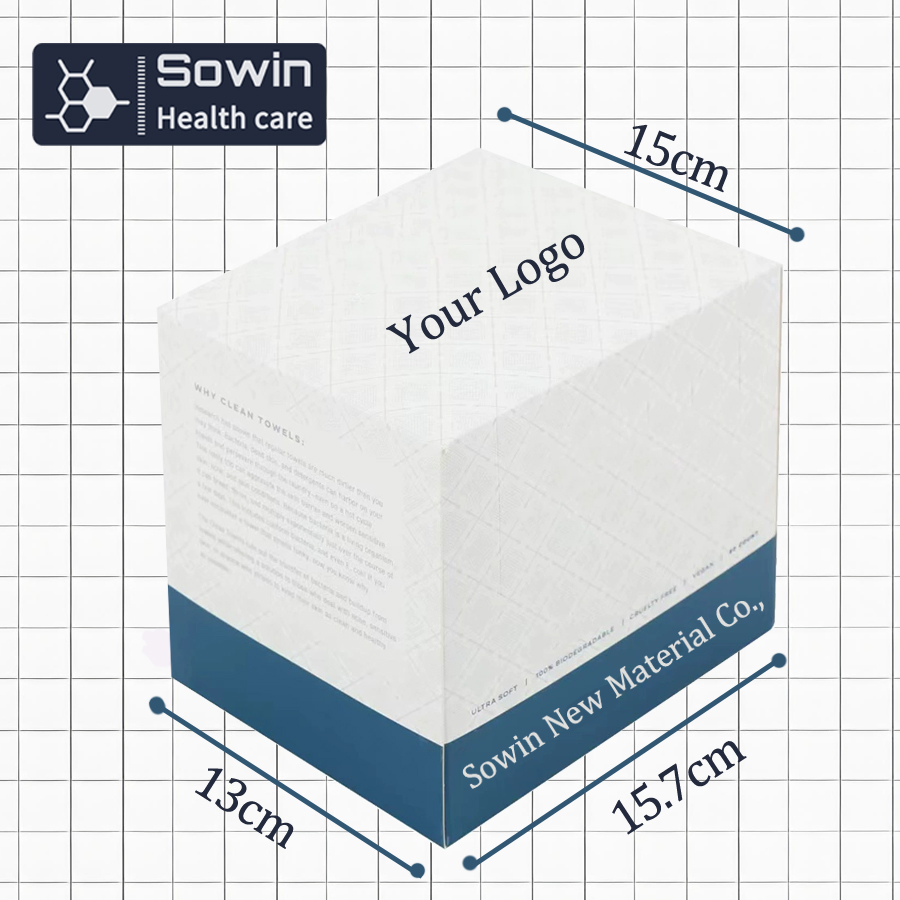Boxed 50sheets Paper Package Non-Woven Cotton Disposable Removable Facial Tissues