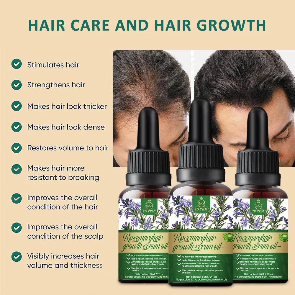 Private Brand 100% Natural Herbal Rosemary Castor Almond Oil Hair Growth Essential Oil