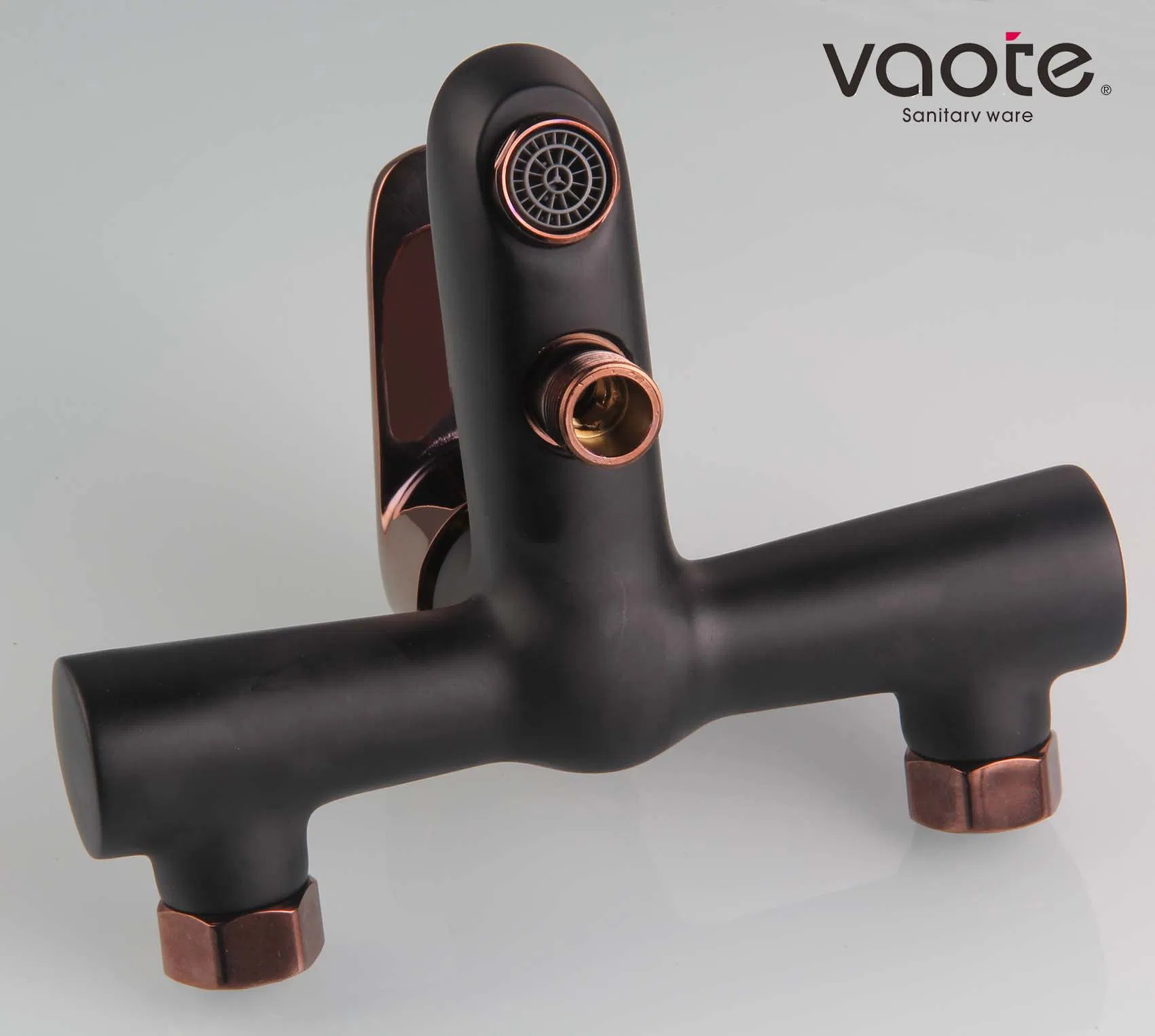 New Design Brass Matt Black with Rose Gold Bath Mixer Luxury Bath Faucet
