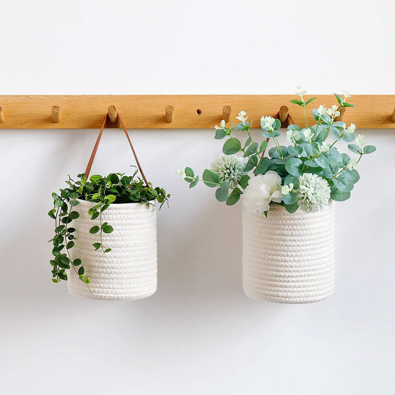 Factory Price Cotton Rope Hanging Basket Laundry Basket